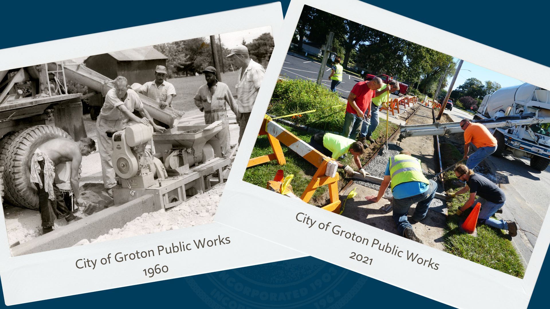 Public Works Sidewalk - Now and Then